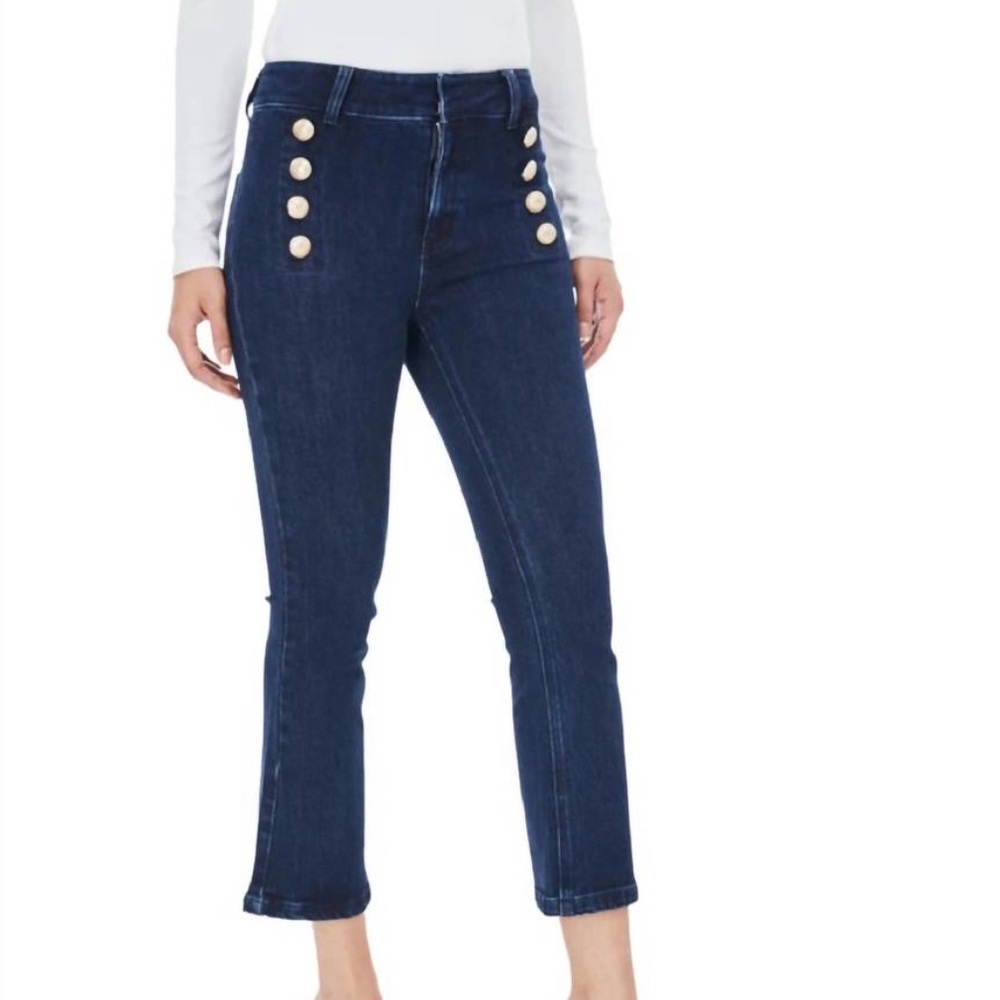 Generation Love Amirah High‎ Waist Sailor Button Front Crop Bootcut Jeans Sz 26